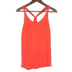Lululemon Athletica Tank Top in neon coral/ pinkish orange.